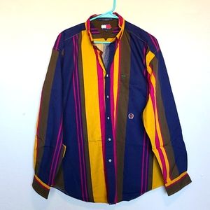Vintage 90s Tommy Hilfiger Striped Long Sleeve Button Down Size Large RARE